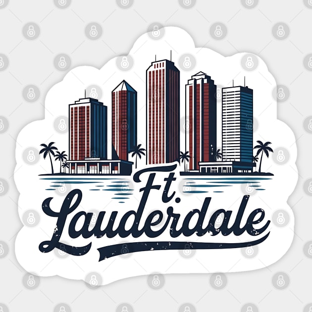 Ft. Lauderdale, Fort Lauderdale Florida Sticker by Pixel Threads 